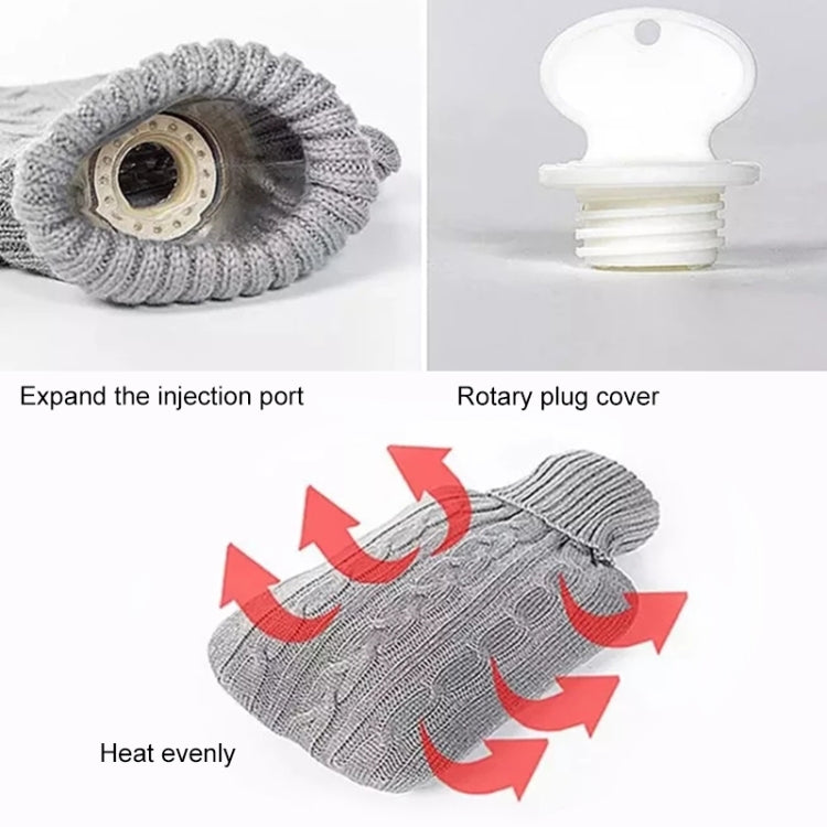 熱水瓶純色針織蓋（無熱水瓶）充水熱水袋天鵝絨包軟針織