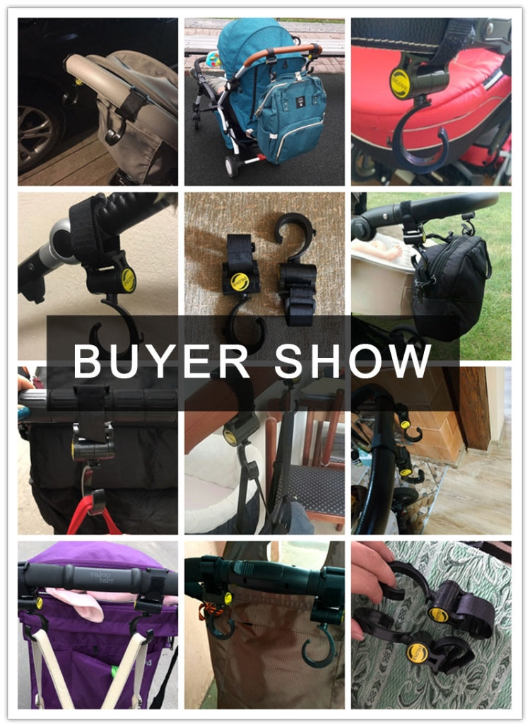 2件/套嬰兒推車配件掛鈎多功能嬰兒推車黑色塑料掛鈎