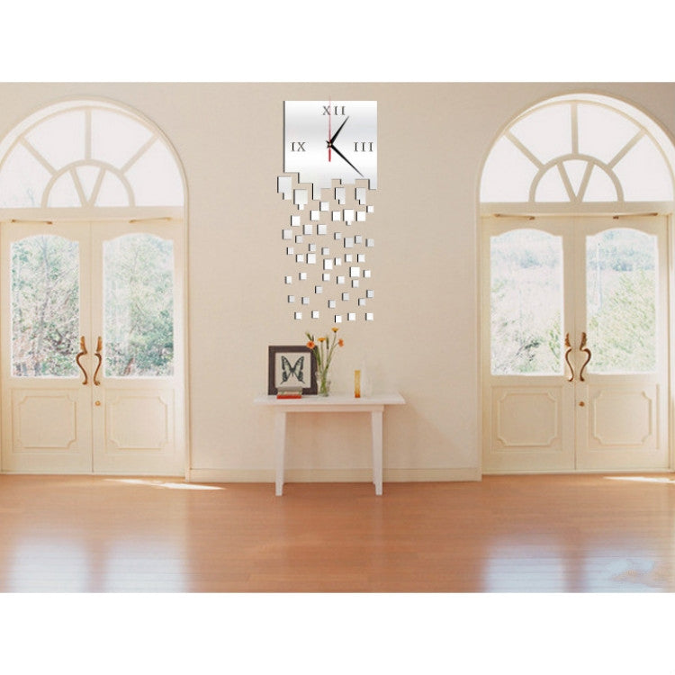 鏡面鐘錶個性掛鐘立體牆面裝飾品馬賽克壁鍾