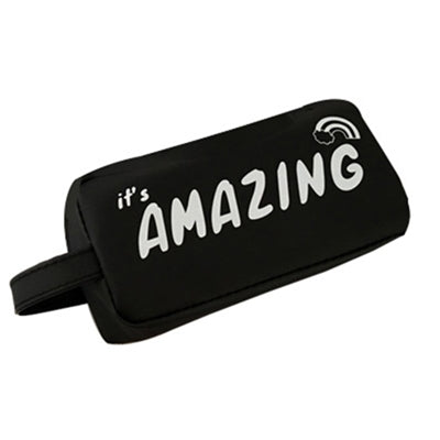 大號黑色英文創意硅膠筆盒筆袋學校文具用品