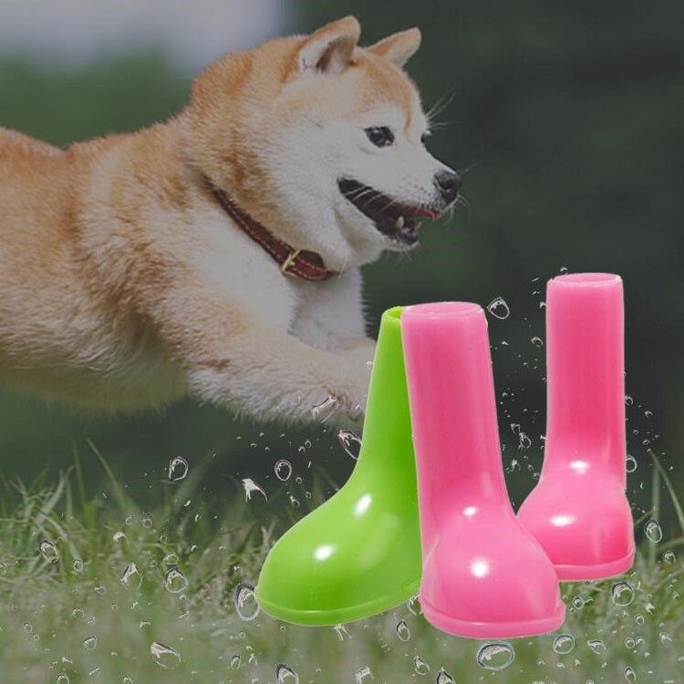 4隻/套 寵物雨鞋防水防滑狗狗鞋子