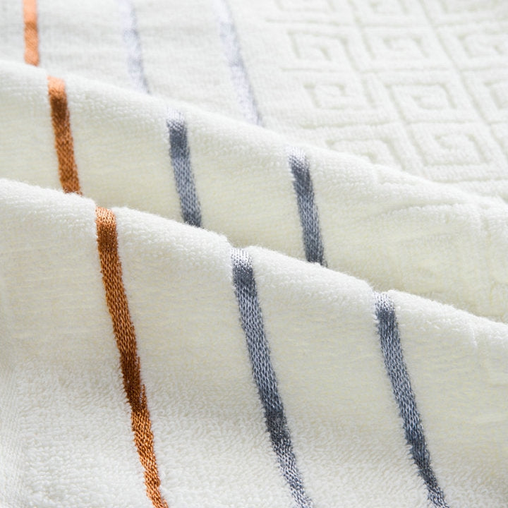 格子全棉毛巾浴巾三件套