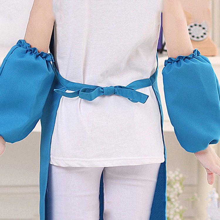 兒童卡通青蛙圍裙畫畫衣袖套罩衣