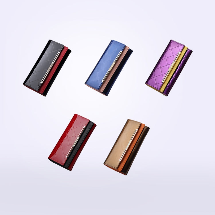 牛皮皮革錢包奢華設計女士派對手拿包漆皮錢包長款卡包