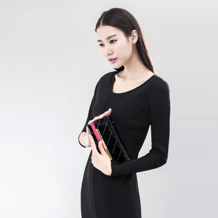 牛皮皮革錢包奢華設計女士派對手拿包漆皮錢包長款卡包