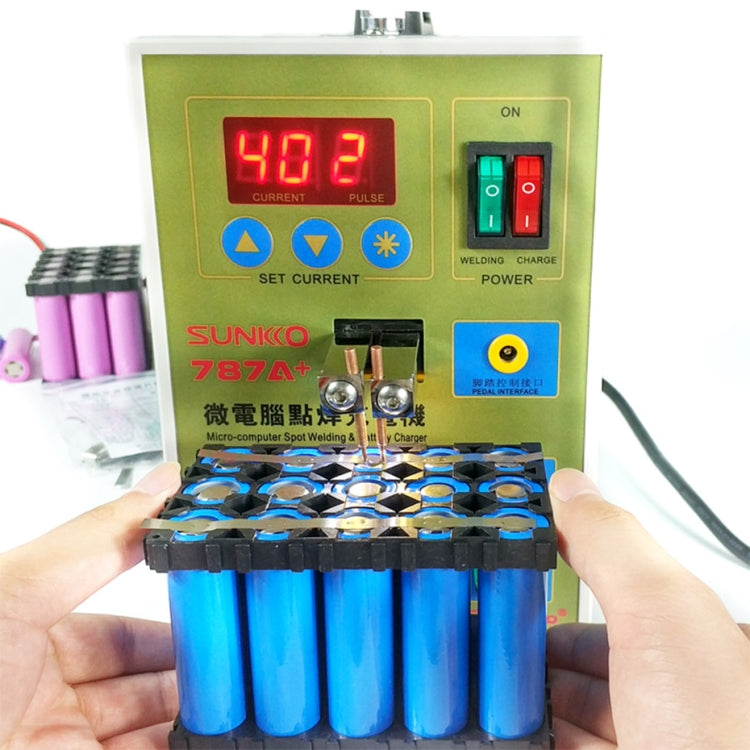 SUKKO LED脈衝電池點焊機 +點焊機微電腦微焊LED燈+電池夾 歐規插頭 220V