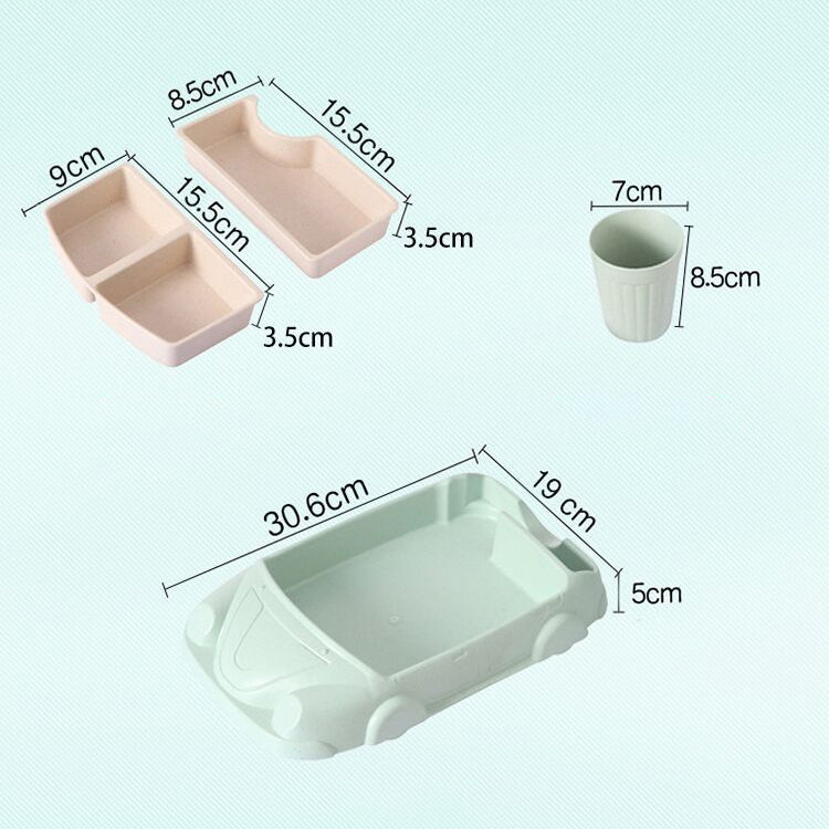 竹纖維寶寶卡通汽車餐盤