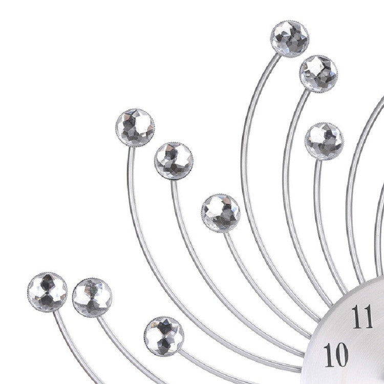 鐵藝鑲鑽掛鐘客廳卧室靜音金屬壁鍾