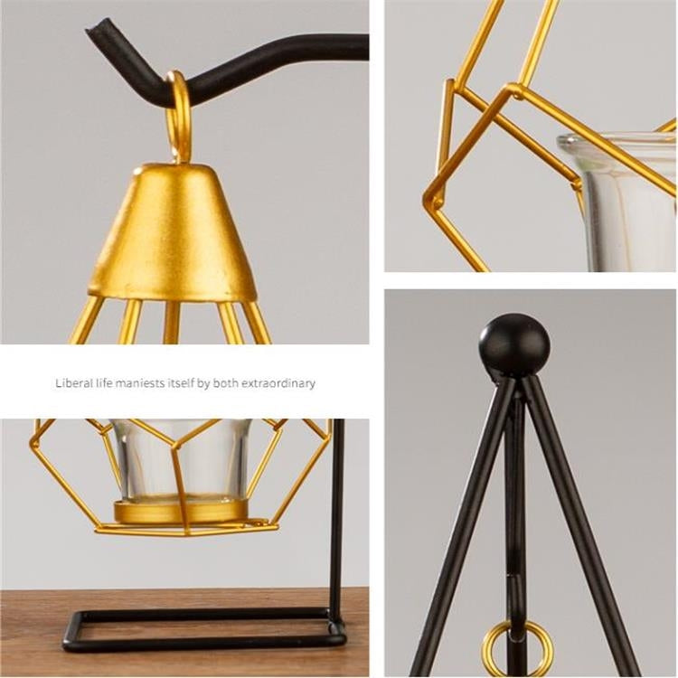 簡約鐵藝香薰蠟燭台浪漫燭光晚餐家用婚慶道具裝飾品擺件