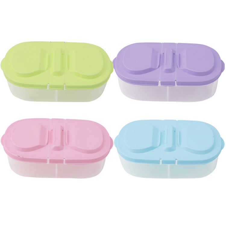 水果零食兩格翻蓋存保鮮盒塑料食物盒