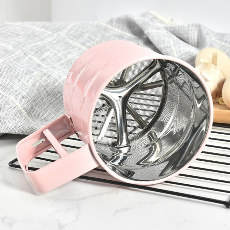 不銹鋼麵粉篩烘焙工具手壓式面篩