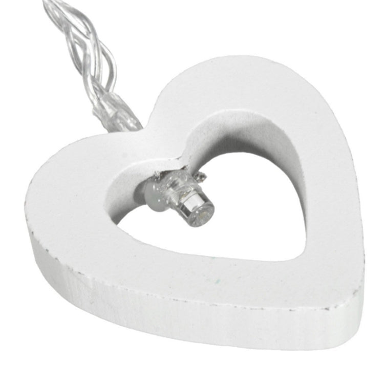 1.2m 10燈 木質桃心聖誕節派對戶外室內愛心裝飾燈串