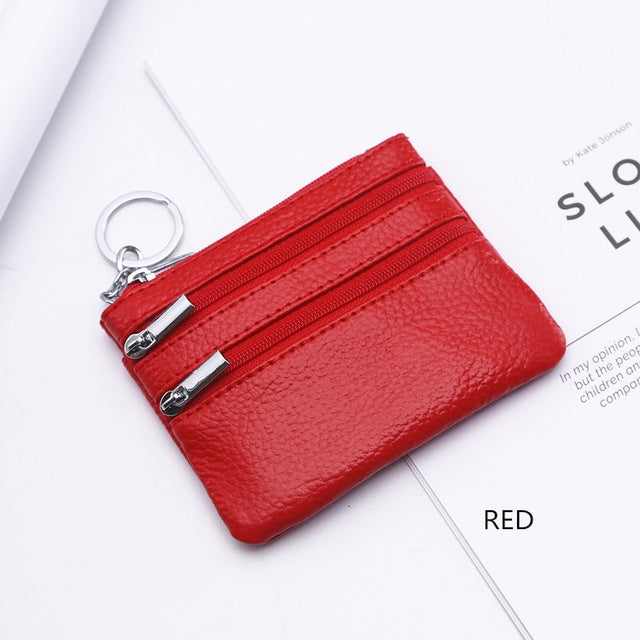 真皮女士小錢包零錢包拉鏈卡包錢包