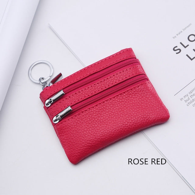 真皮女士小錢包零錢包拉鏈卡包錢包