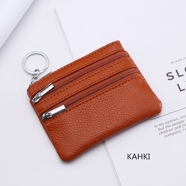 真皮女士小錢包零錢包拉鏈卡包錢包