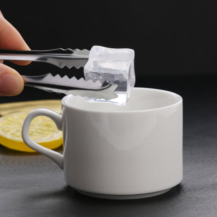 Stainless Steel Light Body Small Sugar Clip Cube Sugar Clip Thickened Ice Clip, Specification:9 Inches Black Handle