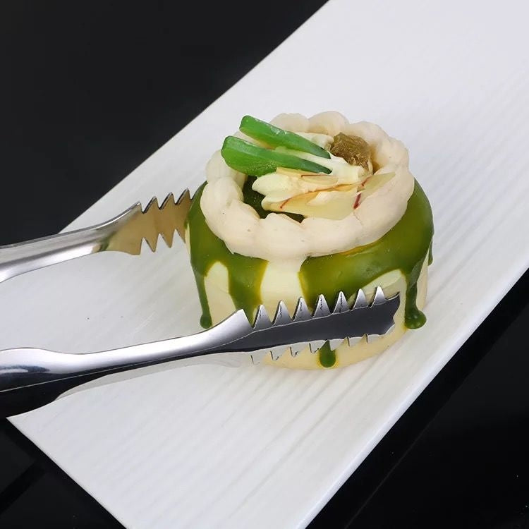 Stainless Steel Light Body Small Sugar Clip Cube Sugar Clip Thickened Ice Clip, Specification:9 Inches Black Handle