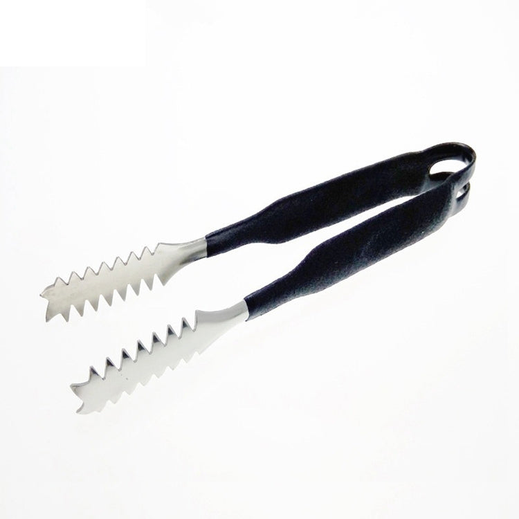 Stainless Steel Light Body Small Sugar Clip Cube Sugar Clip Thickened Ice Clip, Specification:9 Inches Black Handle