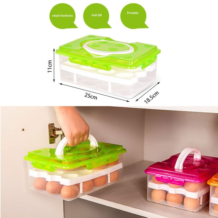 手提2層24蛋槽PP塑料蛋架收納盒