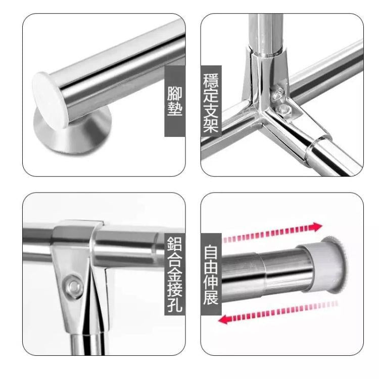 120-200厘米伸縮晾衣架戶外陽台不銹鋼單桿晾衣架