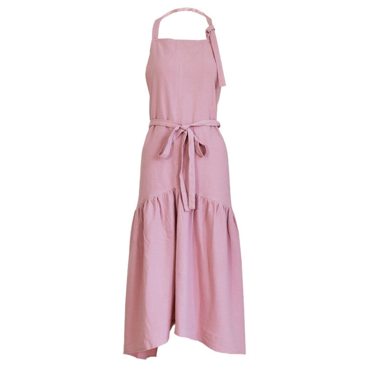 棉麻魚尾加長修身仙女圍裙花店美甲店工作服