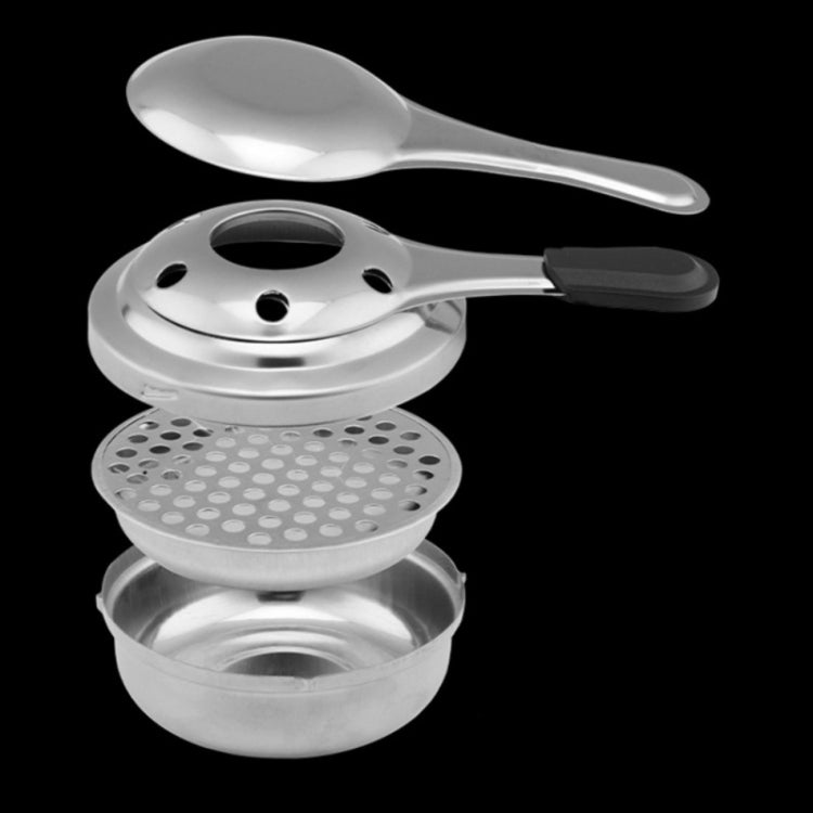 戶外迷你不銹鋼手柄酒精爐露營燃料小火鍋防風酒精爐