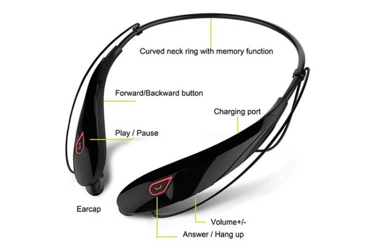 大容量電池免提運動無線立體聲藍牙耳機帶麥克風