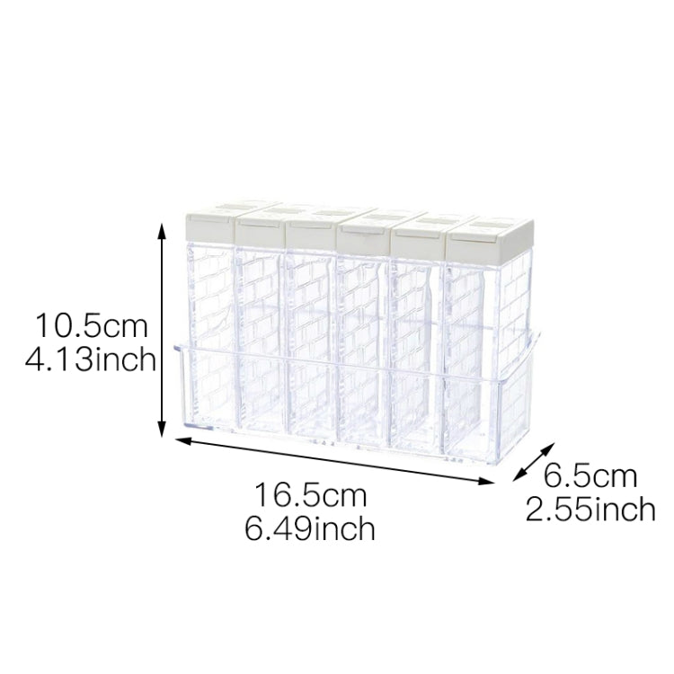 6件套 香料調味盒PP鹽胡椒罐盒廚房香料儲存瓶