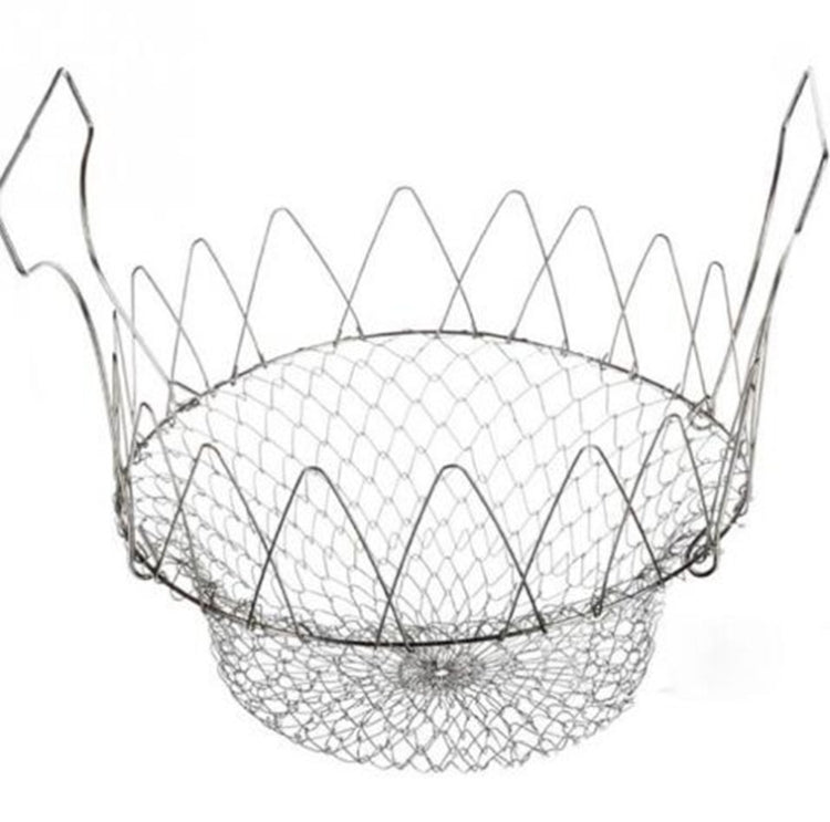 不銹鋼伸縮摺疊籃 油炸過濾網 炸薯條去油過濾廚房工具