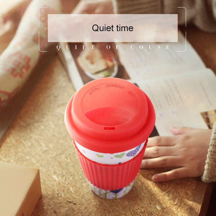 400毫升竹纖維咖啡杯 硅膠環保旅行杯