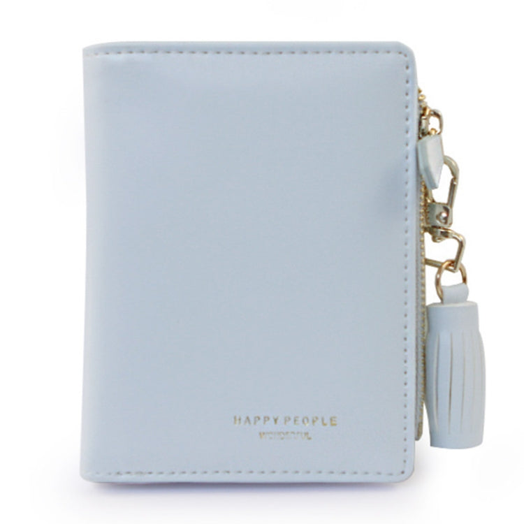 簡約設計雙摺流蘇女士錢包PU皮革短款信用卡包錢包