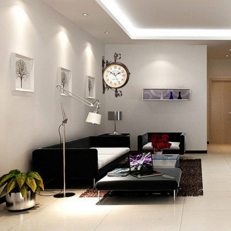 古典創意咖啡館裝修酒吧雙面掛鐘