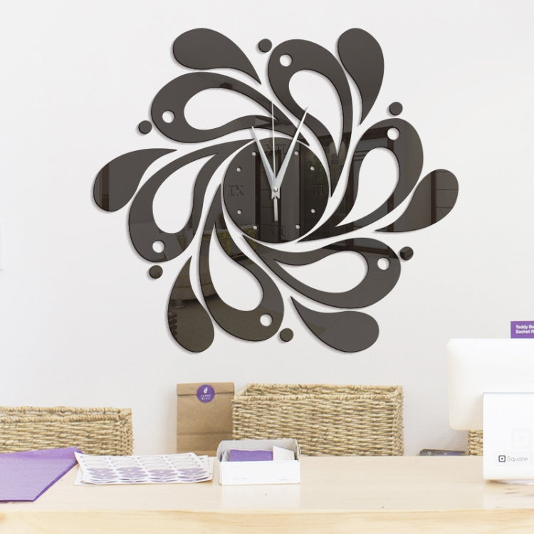 家居水晶亞克力石英鏡面鐘錶珠寶時鐘花瓣花紋鍾