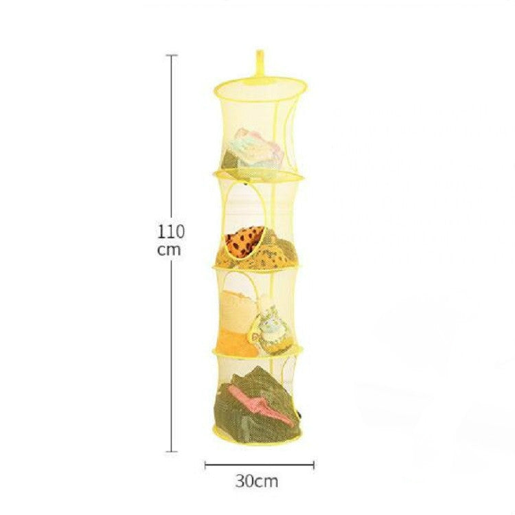 可摺疊透氣四格玩具收納儲物晾曬籃