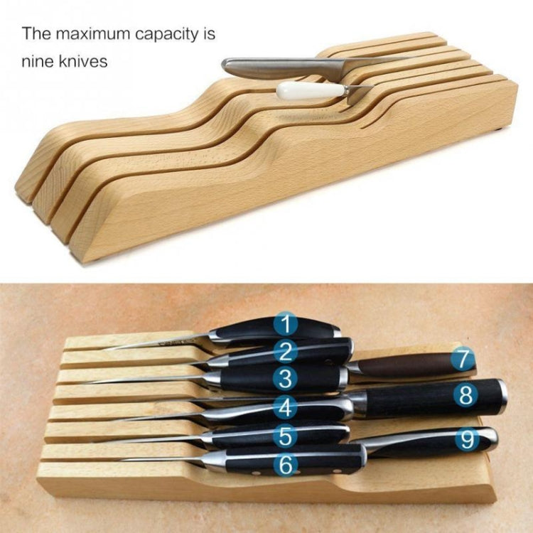 實木抽屜式刀架 廚房用品橫放卧式木刀座 刀具收納架