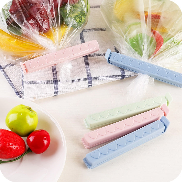 5pcs / Pack Plastic Bag Snack Bag Sealing Love Clip Kitchen Accessories Green