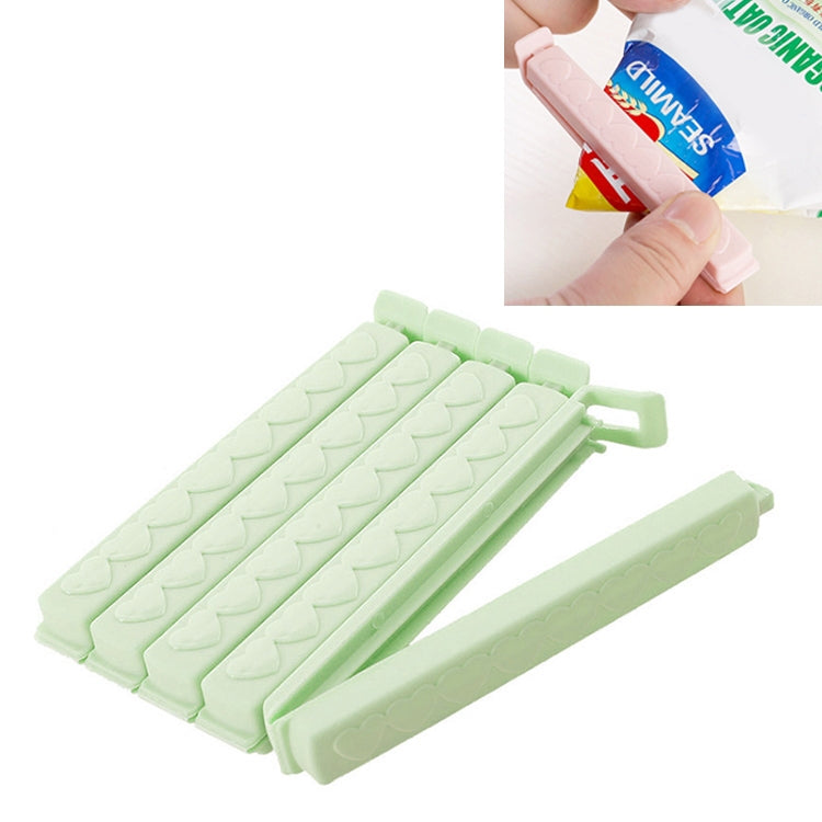 5pcs / Pack Plastic Bag Snack Bag Sealing Love Clip Kitchen Accessories Green
