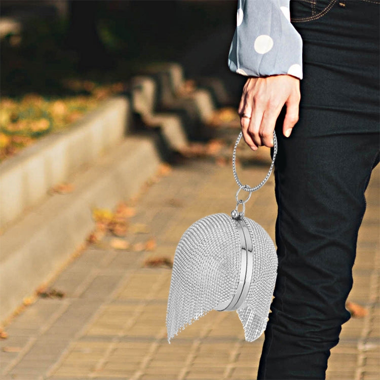 鑽石流蘇女士派對金屬水晶手拿包晚宴手提包婚紗包新娘單肩手提包