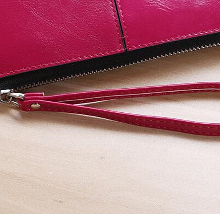 女士拉鏈錢包長款手拿包多卡位錢夾腕帶錢包