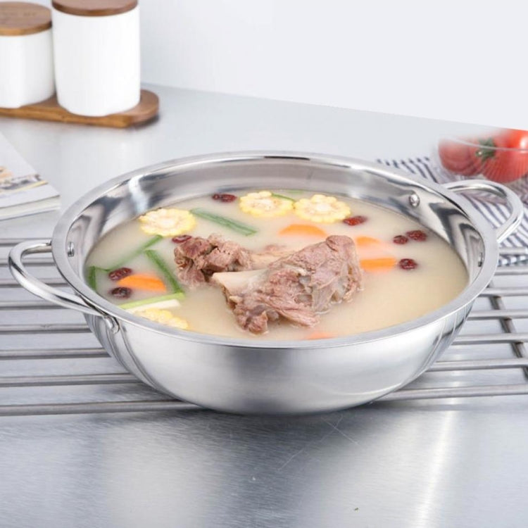 Stainless Steel Hot Pot Thick Non-magnetic Clear Soup Pot Double-eared Hot Pot