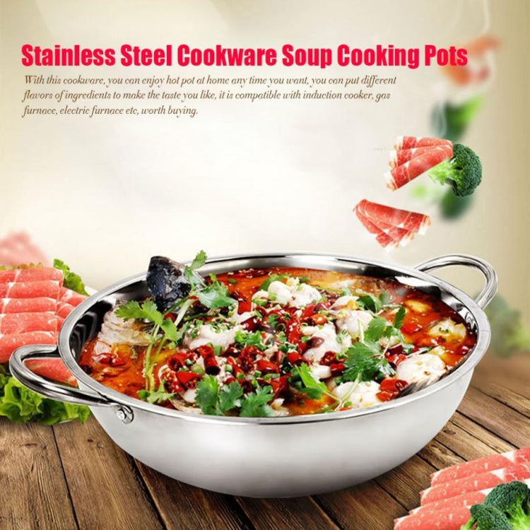 Stainless Steel Hot Pot Thick Non-magnetic Clear Soup Pot Double-eared Hot Pot