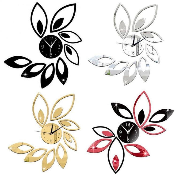 花藝現代設計DIY可移動3D水晶鏡子掛鐘牆貼客廳卧室裝飾