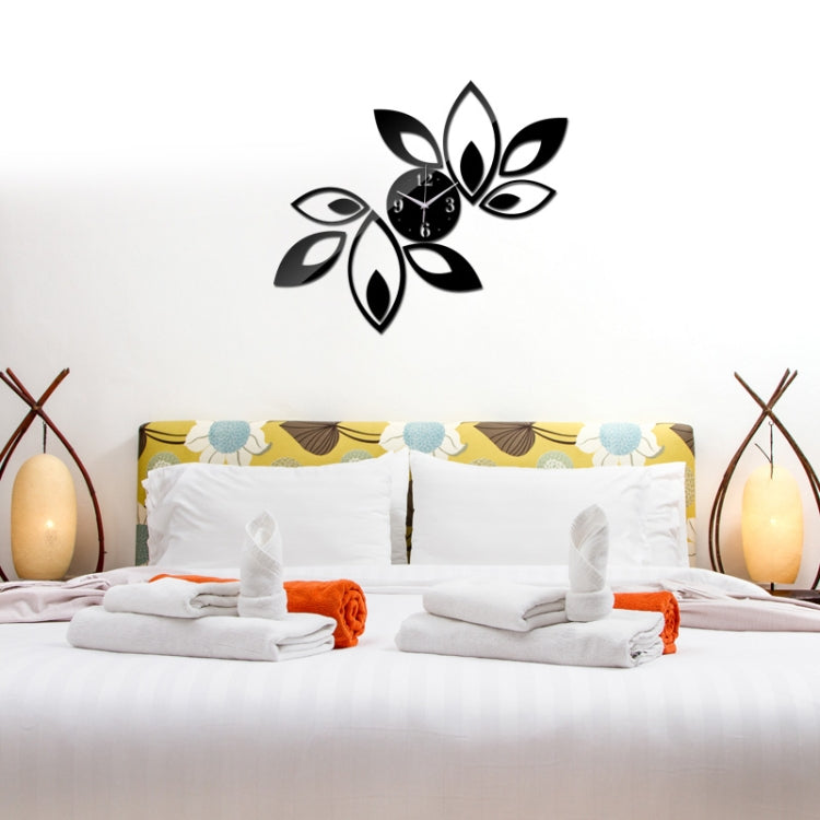 花藝現代設計DIY可移動3D水晶鏡子掛鐘牆貼客廳卧室裝飾