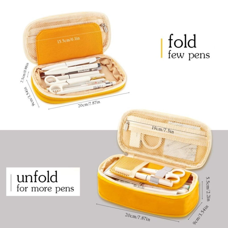 簡約小學生初高中生文具袋鉛筆盒 伸縮網格大容量筆袋