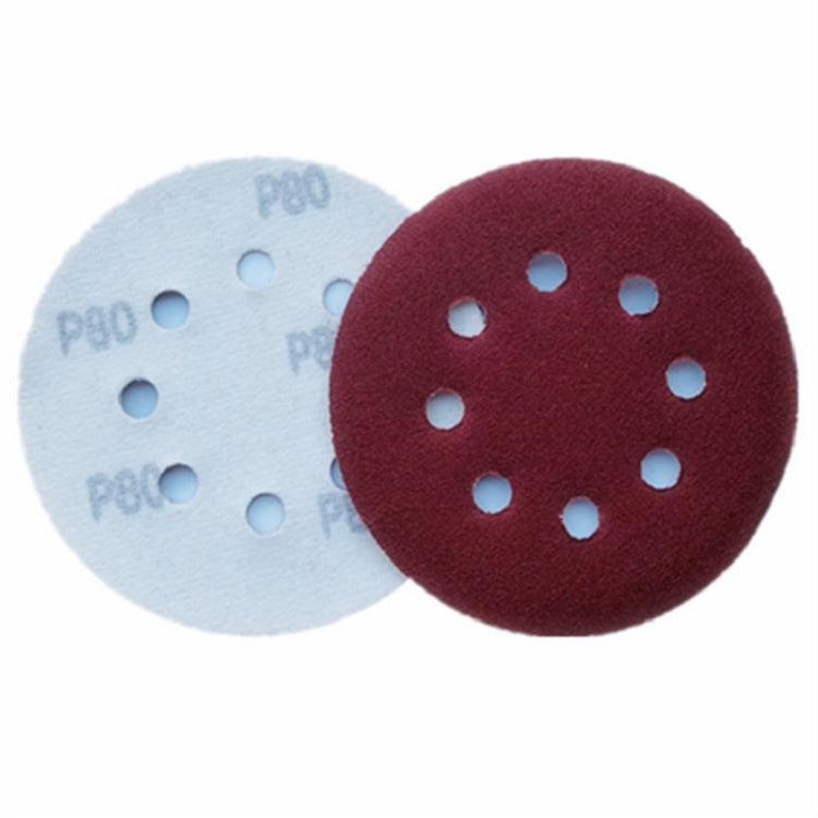 100片賣 125MM植絨砂紙片5寸8孔圓盤砂紙自粘砂紙
