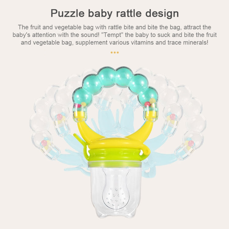 嬰兒奶嘴新鮮食品水果牛奶餵奶瓶學習喝水手柄奶嘴帶搖鈴