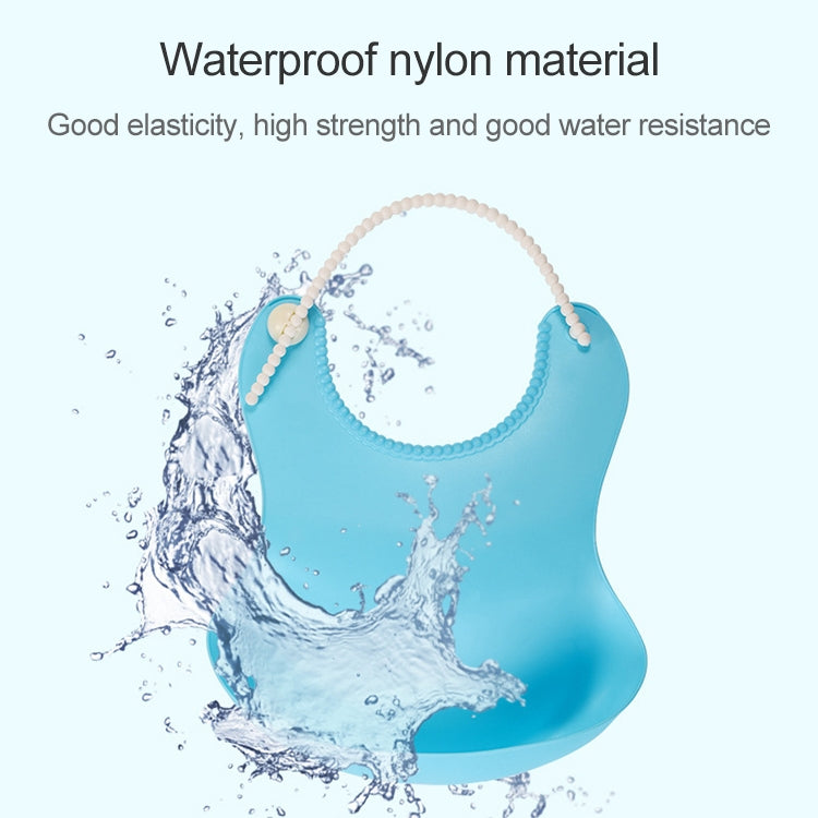 嬰幼兒防水硅膠圍兜嬰兒餵養午餐捲簾圍裙