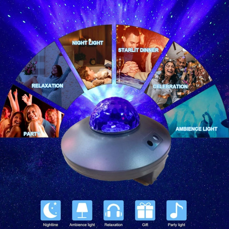 LED水紋激光星空投影燈USB遙控藍牙激光聲控激光鐳射燈旋轉魔球燈