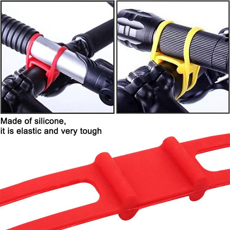 5個 硅帶山地公路自行車手電筒彈性繃帶自行車燈支架一賣