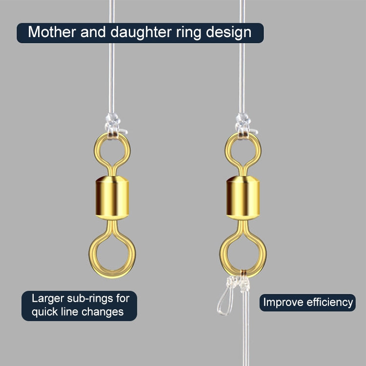 100個賣漁具用品子母八字轉環鍍金八字環釣魚小配件